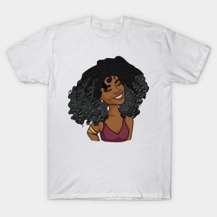 Curly Brown Skin Woman T-Shirt